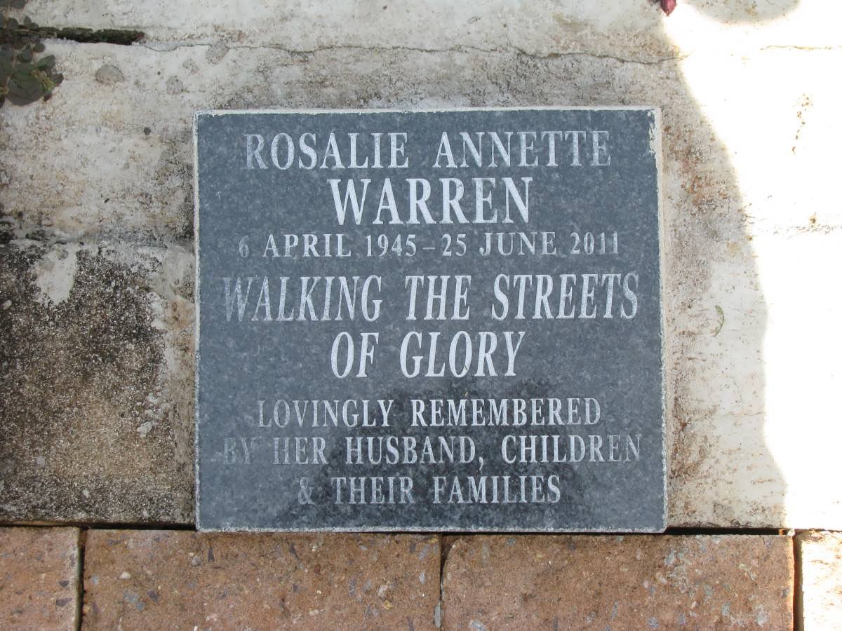 WARREN Rosalie Annette 1945-2011