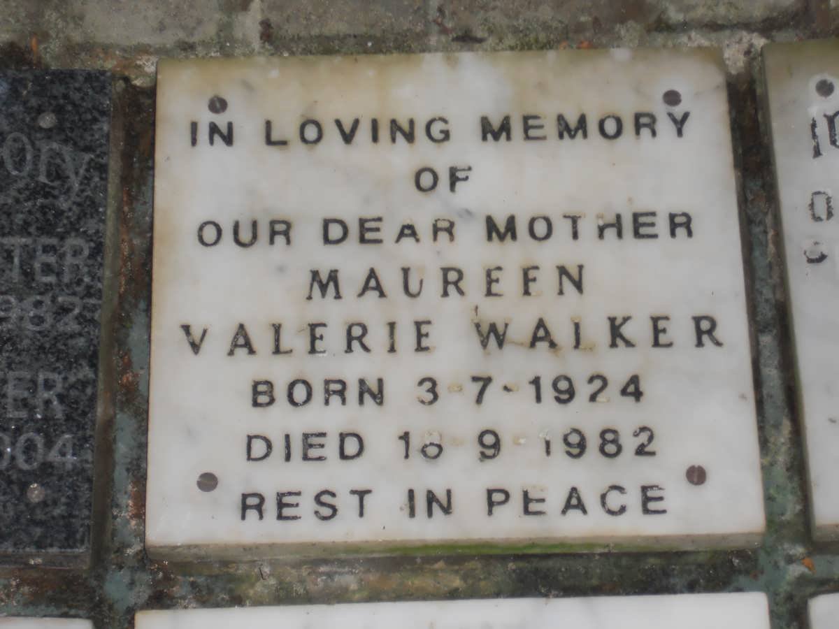 WALKER Maureen Valerie 1924-1982