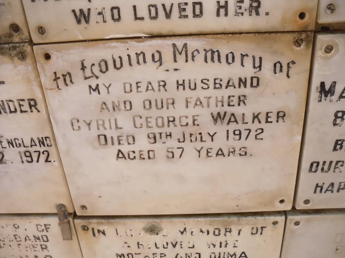 WALKER Cyril George -1972