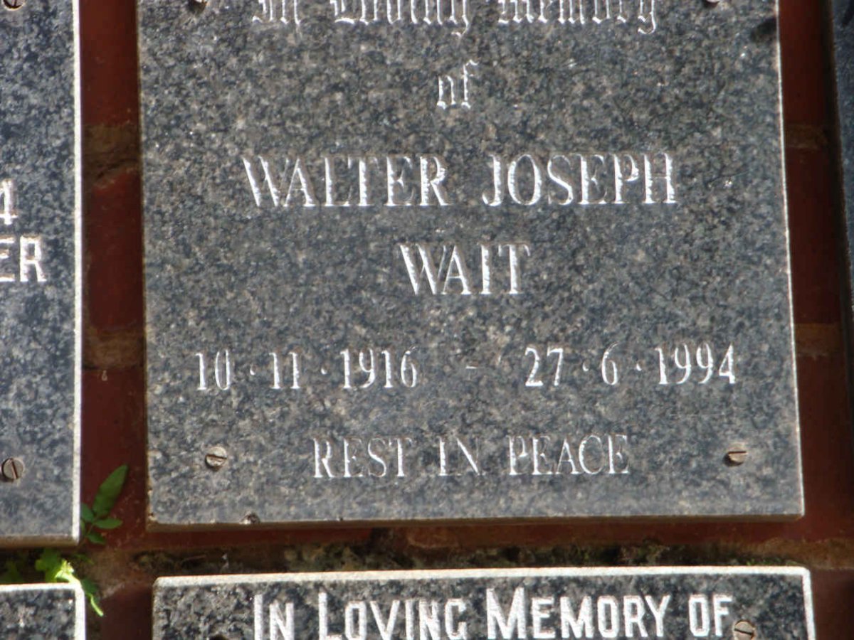 WAIT Walter Joseph 1916-1994