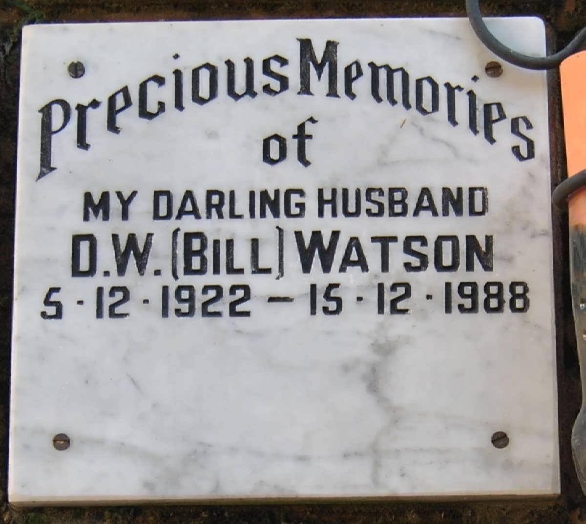 WATSON D.W. 1922-1988