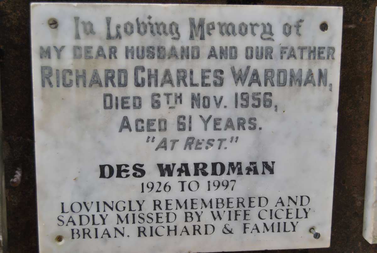 WARDMAN Richard Charles -1956 :: WARDMAN Des 1926-1997