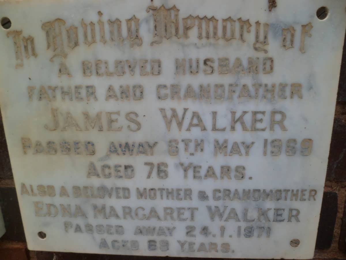 WALKER James -1969 &amp; Edna Margaret -1971