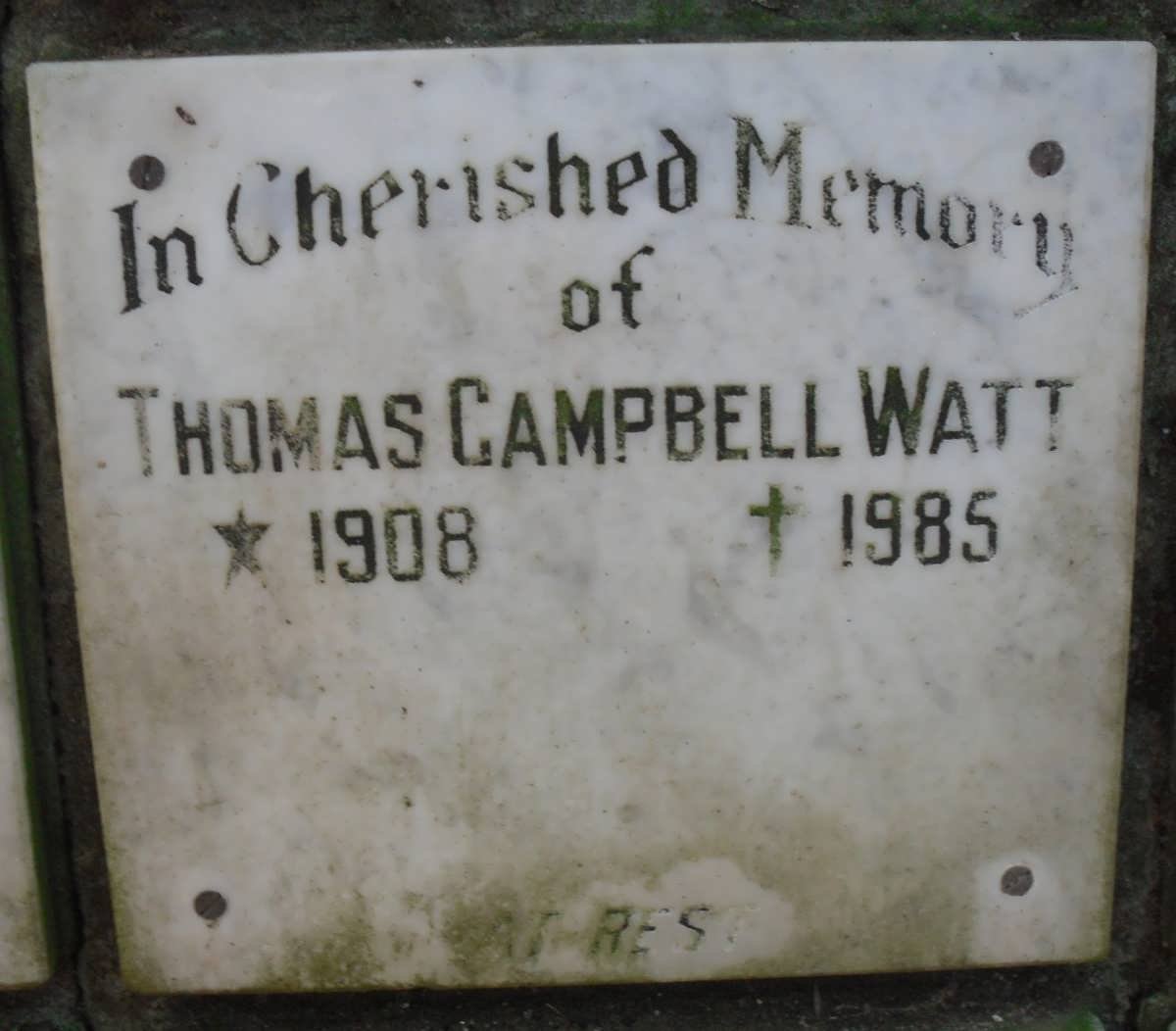 WATT Thomas Campbell 1908-1985
