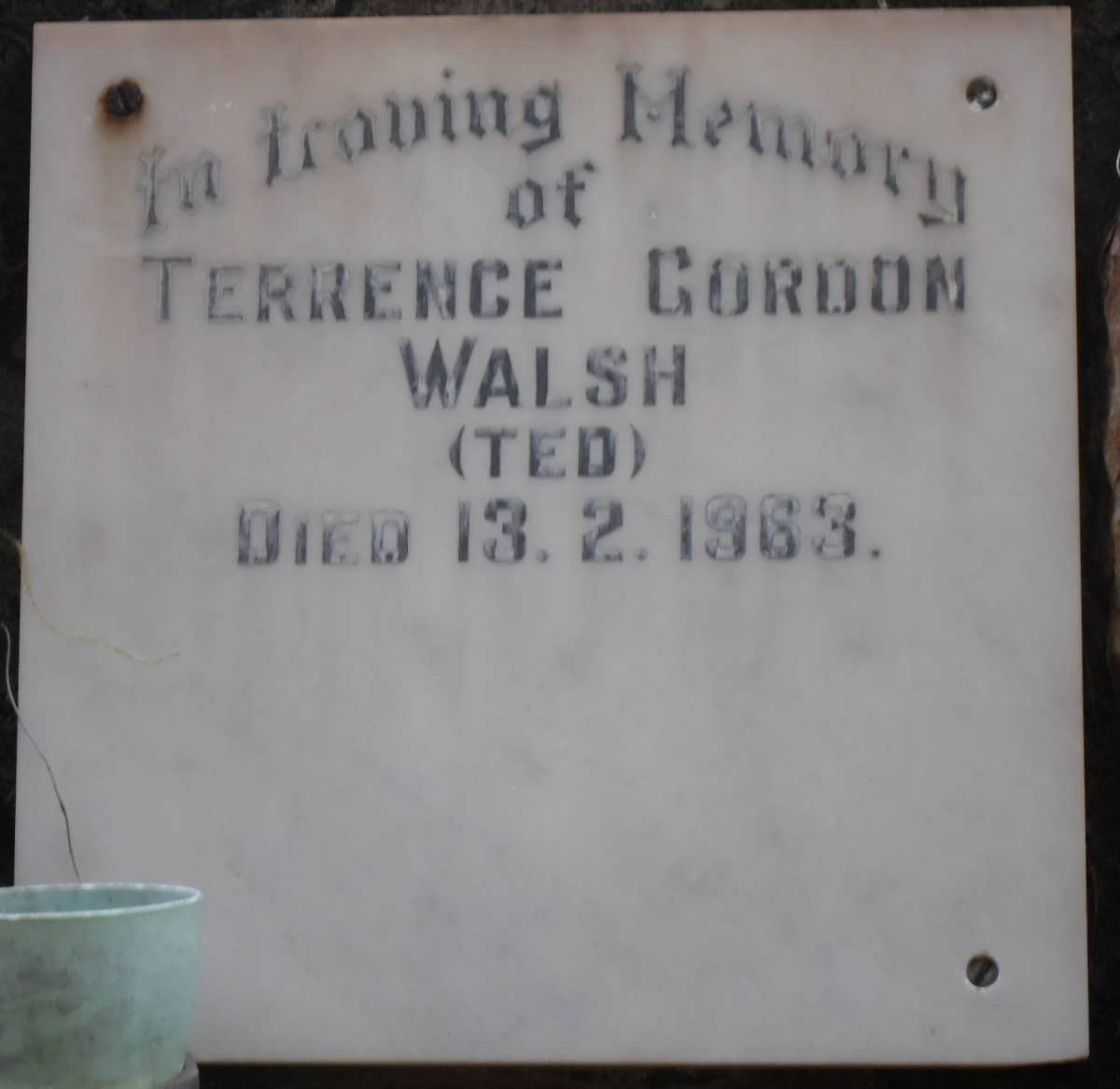 WALSH Terrence Gordon -1963