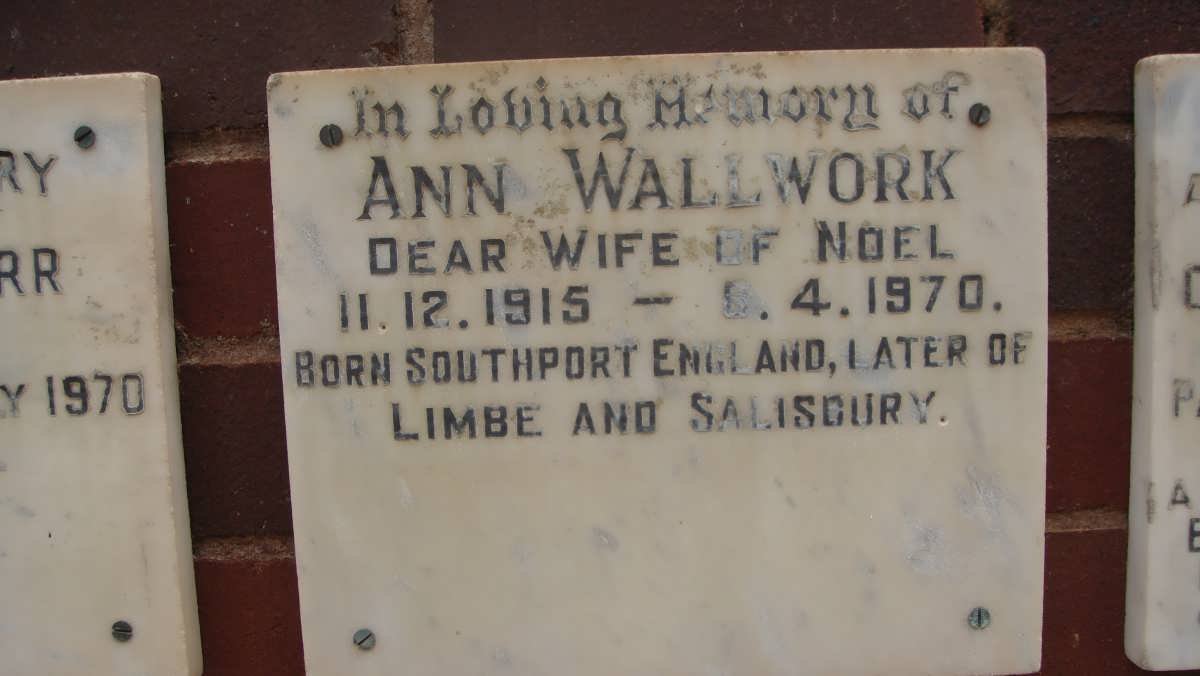 WALLWORK Ann 1915-1970
