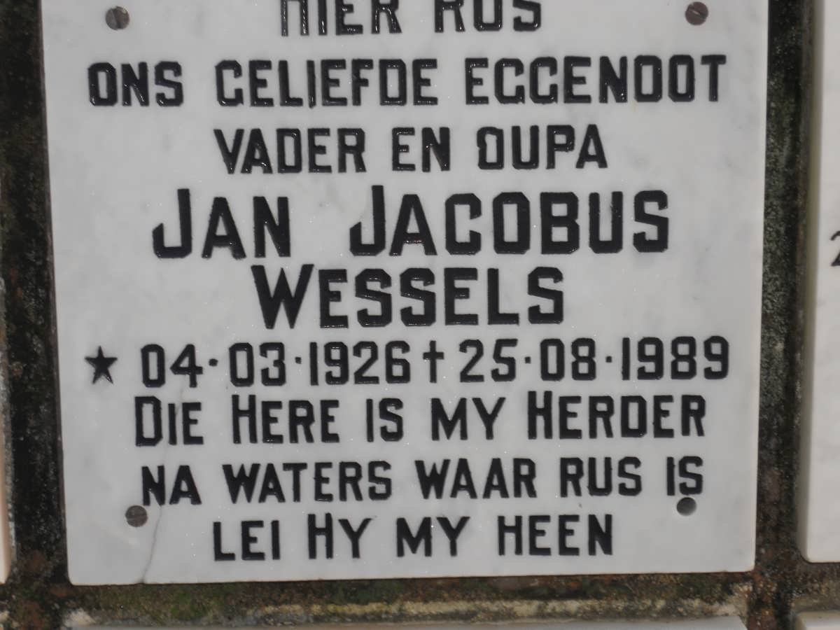 WESSELS Jan Jacobus 1926-1989