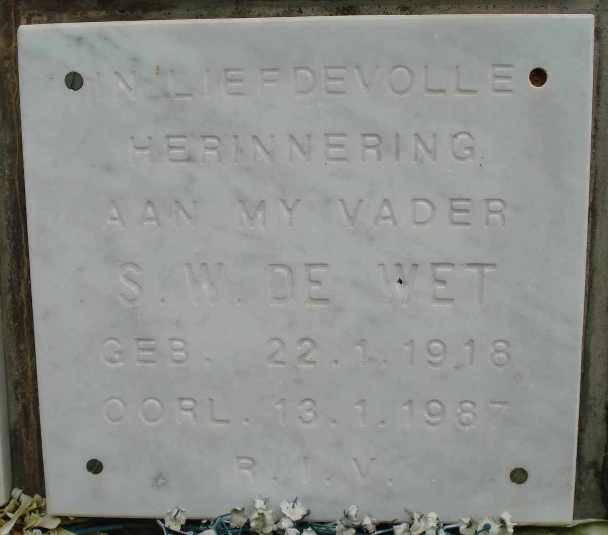 WET S.W., de 1918-1987