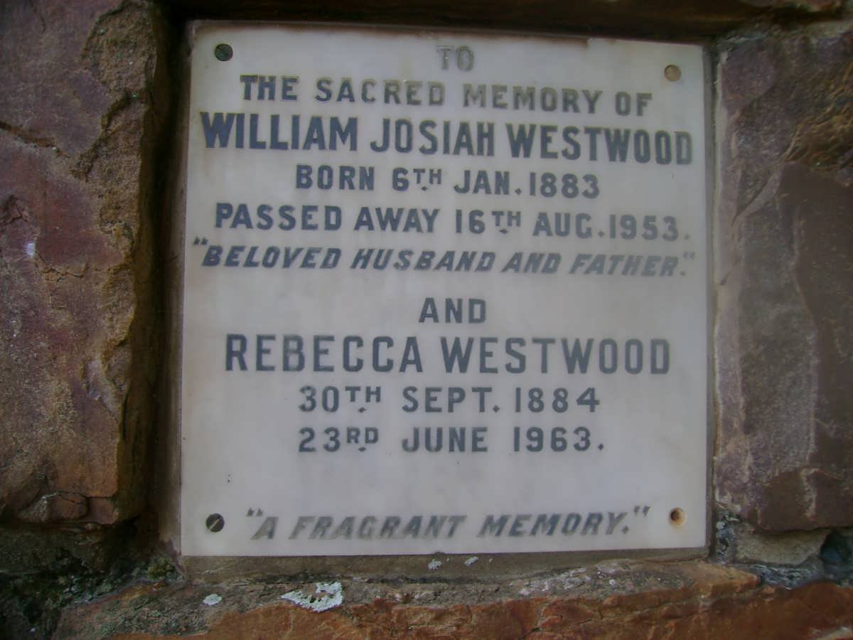 WESTWOOD William Josiah 1883-1953 &amp; Rebecca 1884-1963
