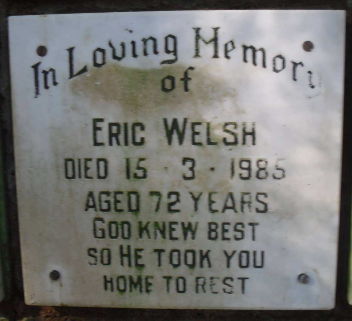 WELSH Eric -1985