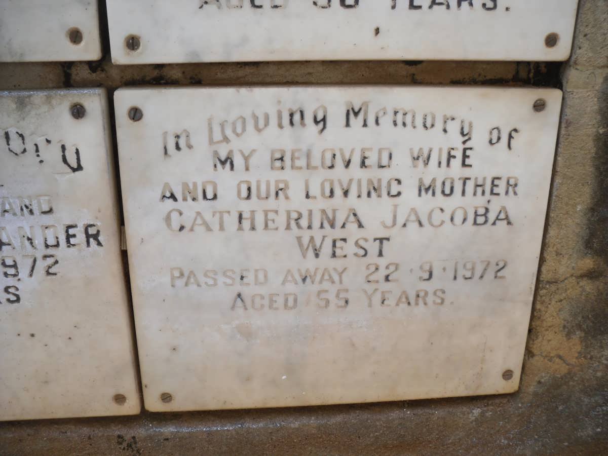 WEST Catherina Jacoba -1972 