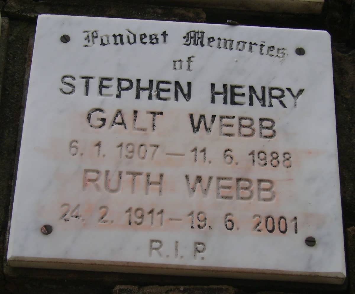 WEBB Stephen Henry Galt 1907-1988 &amp; Ruth 1911-2001