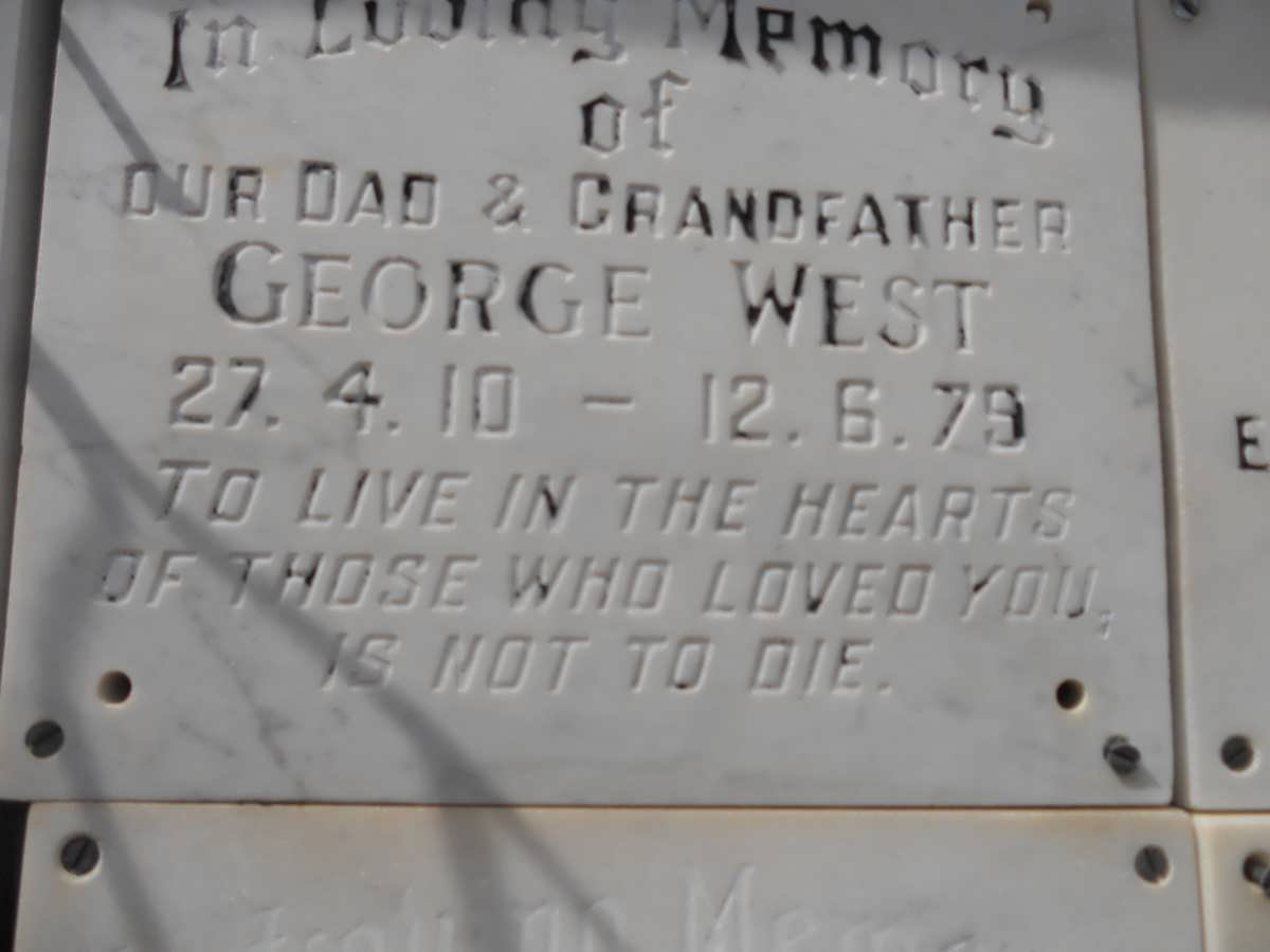 WEST George 1910-1979