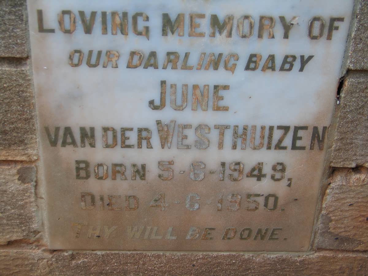 WESTHUIZEN June, van der 1949-1950
