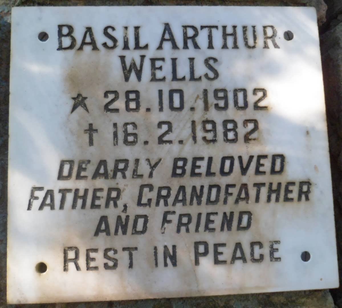 WELLS Basil Arthur 1902-1982