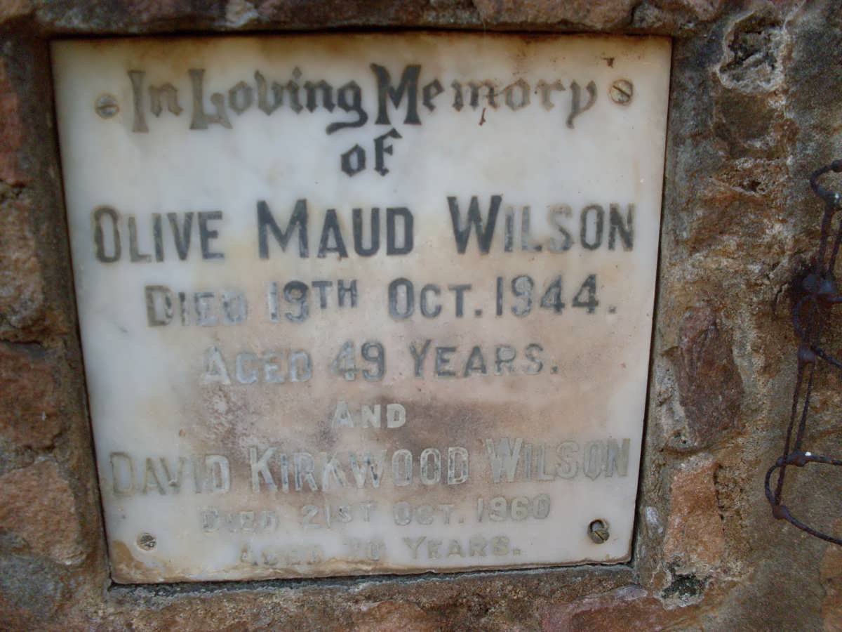 WILSON David Kirkwood -1960 &amp; Olive Maud -1944