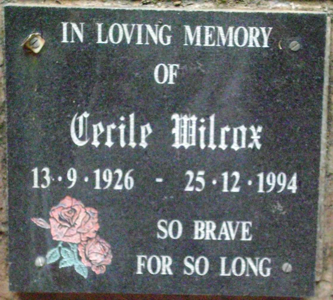 WILCOX Cecile 1926-1994