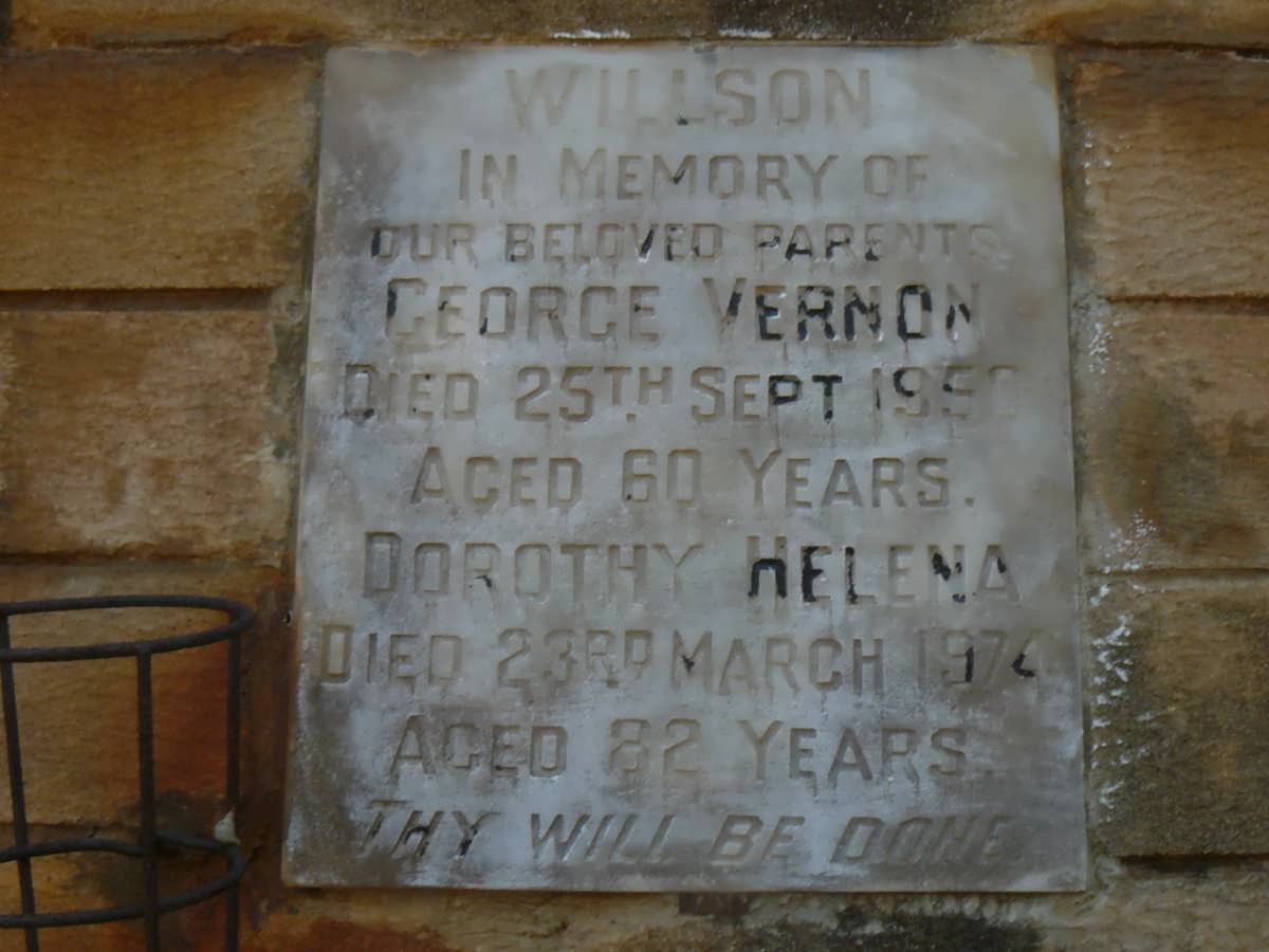 WILLSON George Vernon -1950 &amp; Dorothy Helena -1974