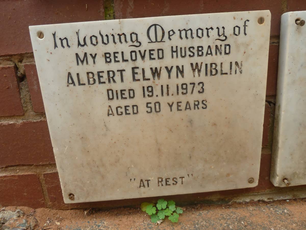 WIBLIN Albert Elwyn -1973