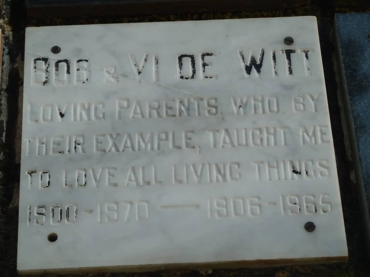 WITT Bob, de 1900-1970 &amp; Vi 1906-1965