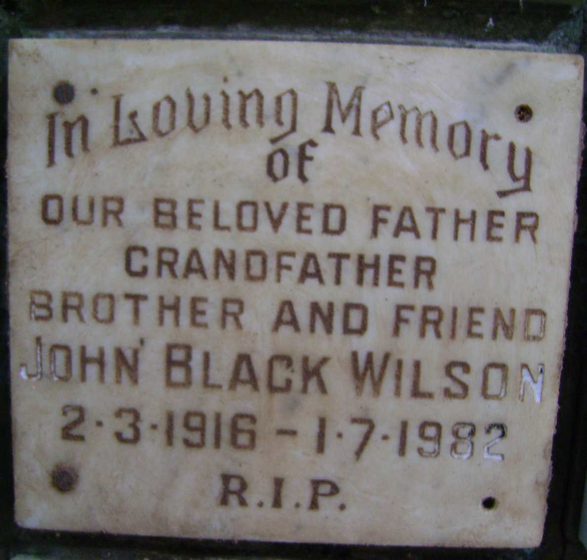 WILSON John Black 1916-1982