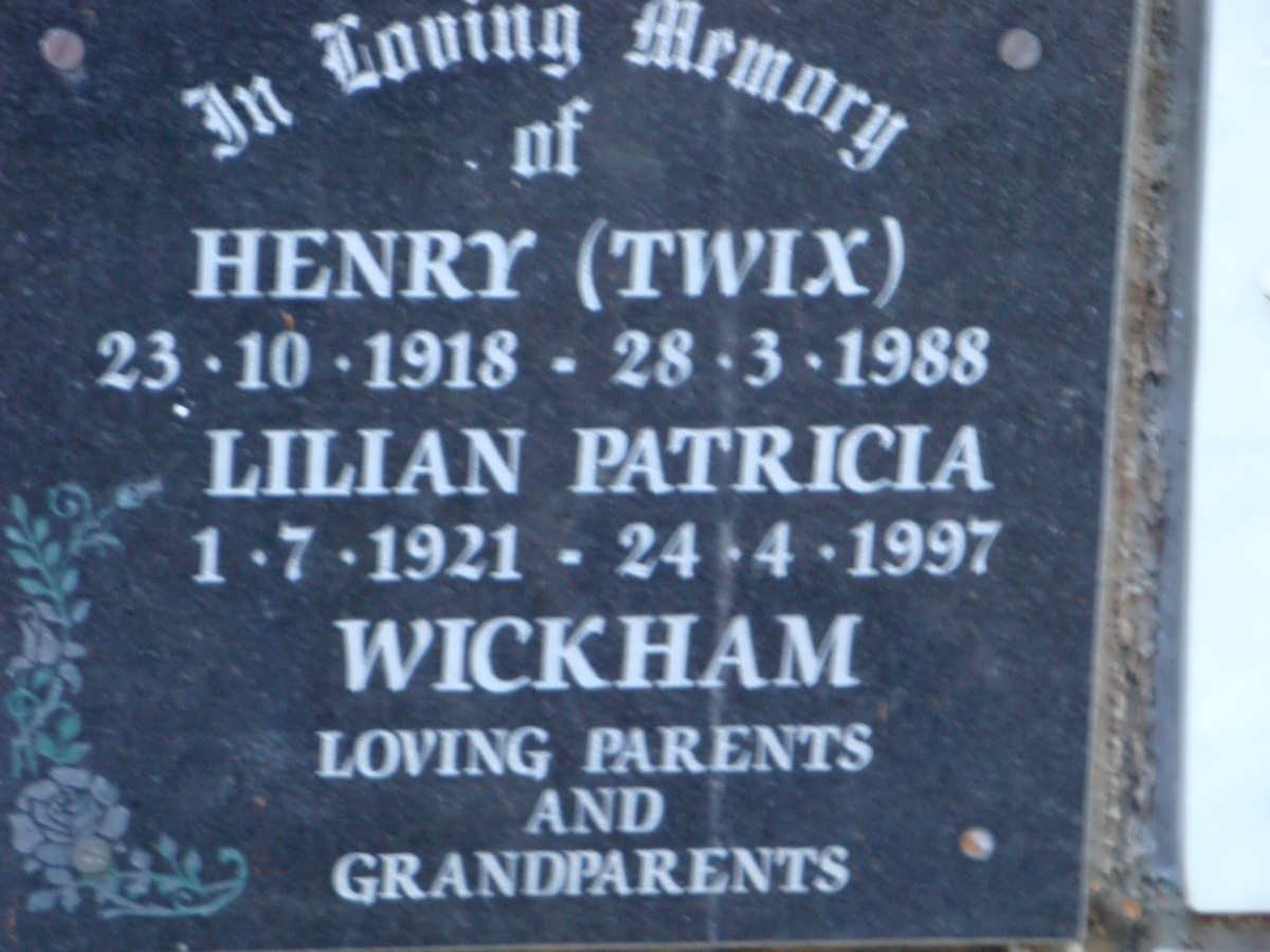 WICKHAM Henry 1918-1988 &amp; Lilian Patricia 1921-1997