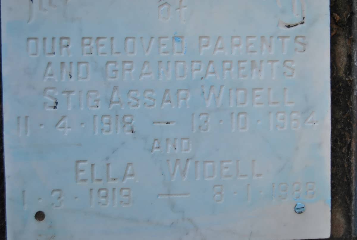 WIDELL Stig Assar 1918-1984 &amp; Ella 1919-1988
