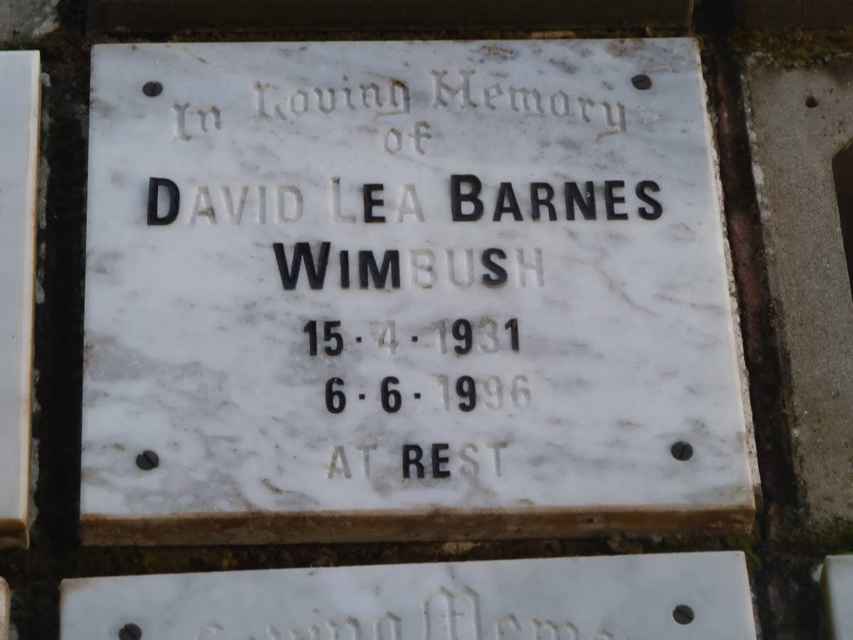 WIMBUSH David Lea Barnes 1931-1996