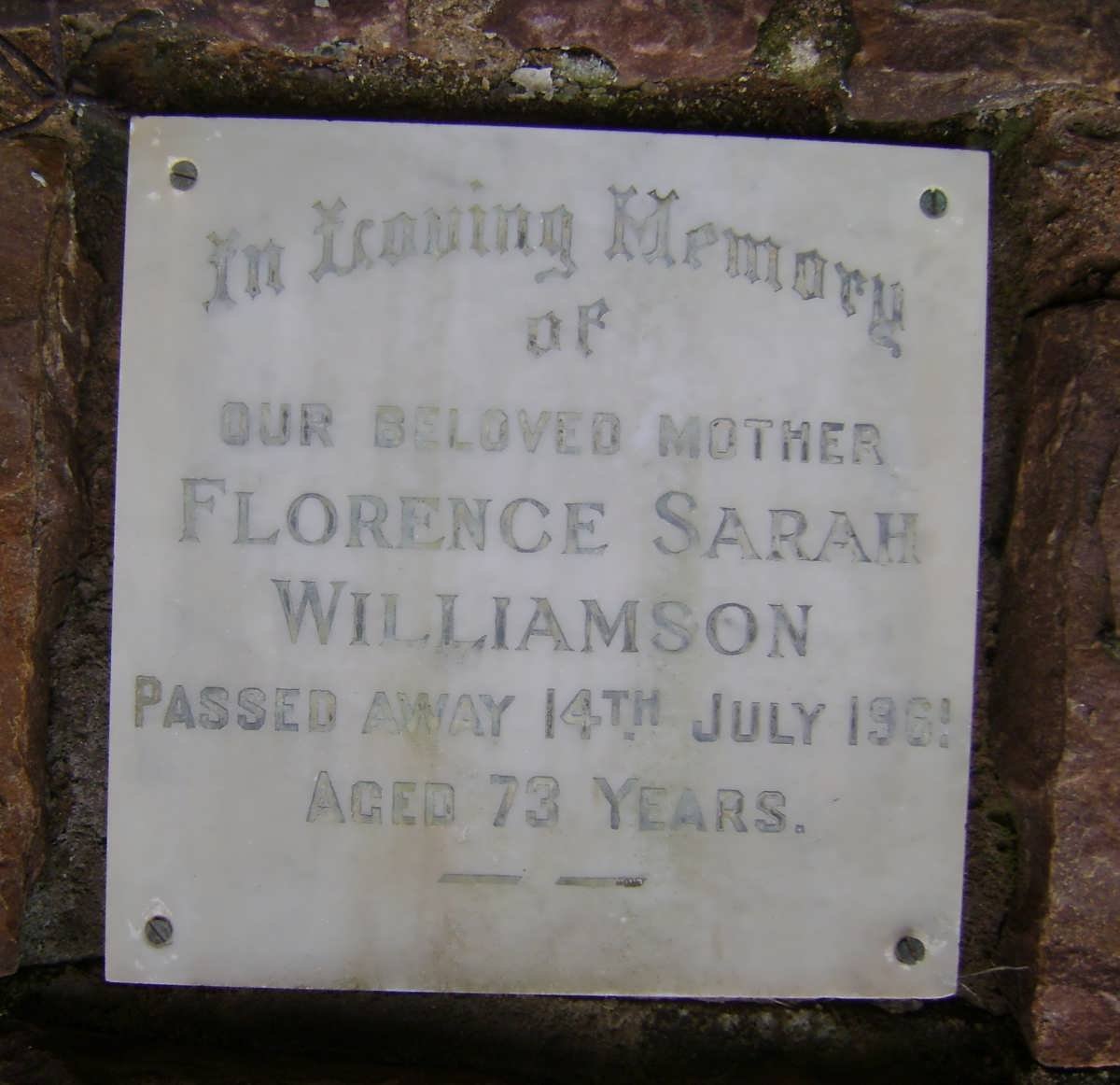 WILLIAMSON Florence Sarah -1961