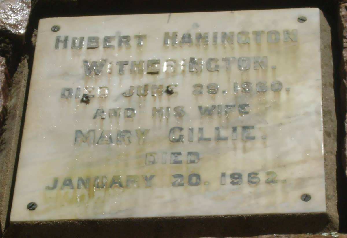 WITHERINGTON Hubert Hanington -1960 &amp; Mary Gillie -1962