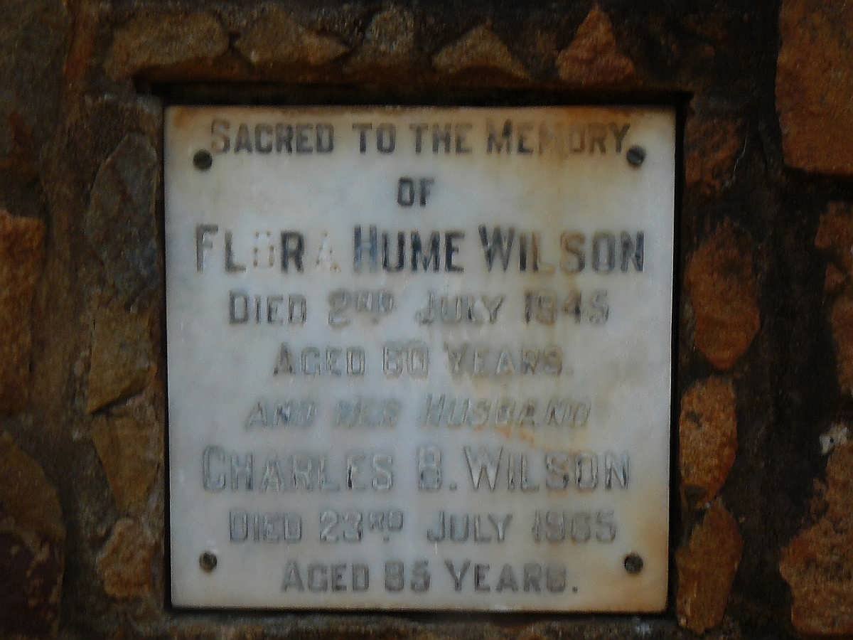 WILSON Charles B. -1965 &amp; Flora Hume -1945