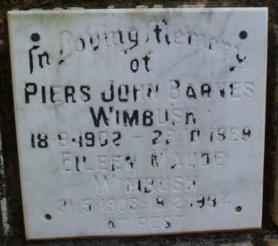 WIMBUSH Piers John Barnes 1902-1989 &amp; Eileen Maude 1908-1994