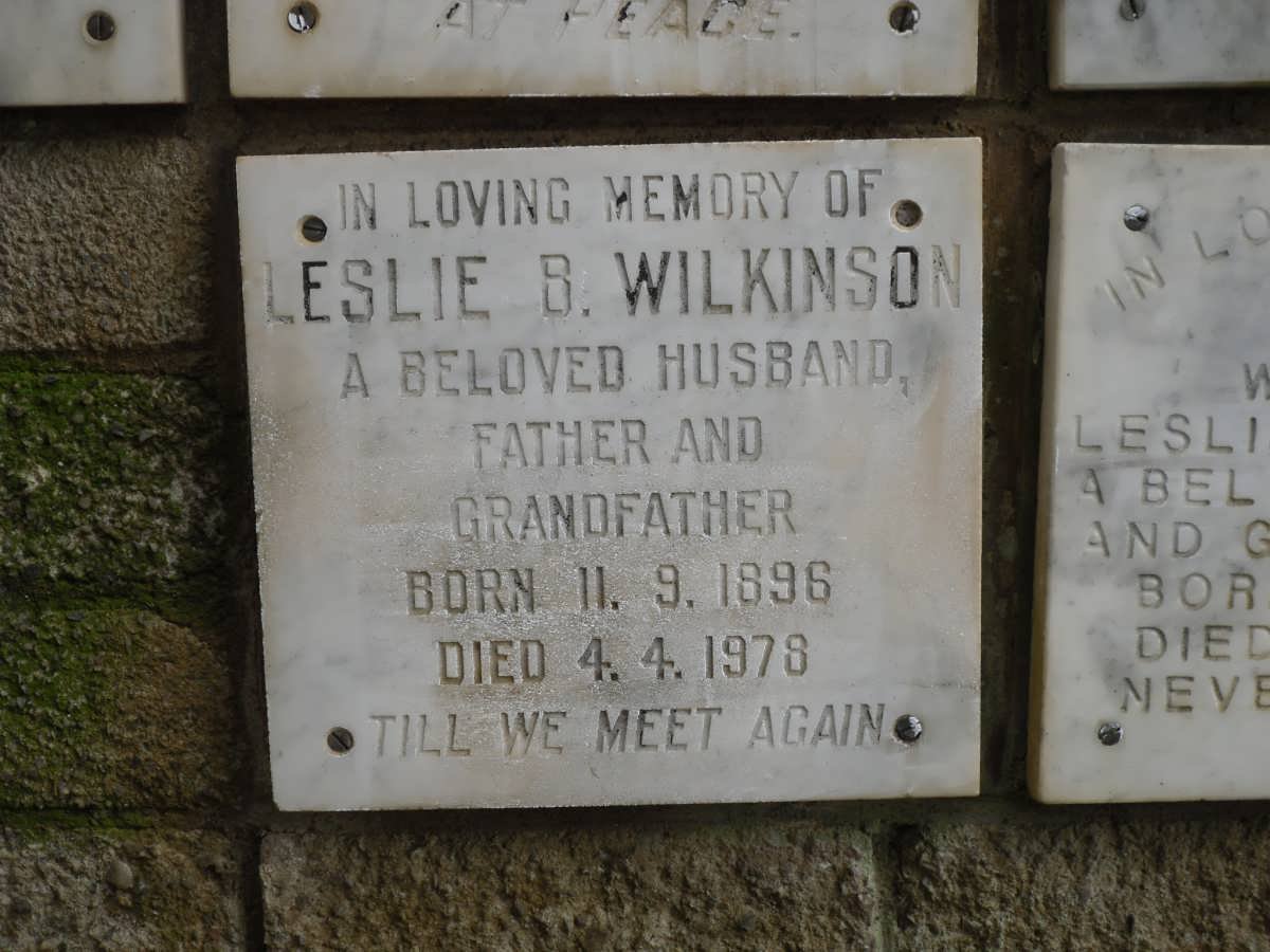 WILKINSON Leslie B. 1896-1978