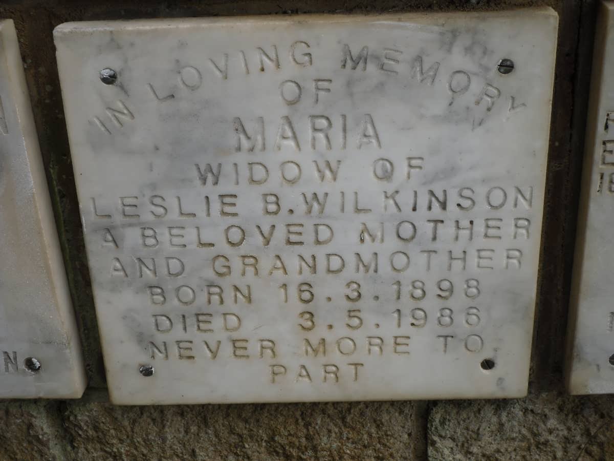 WILKINSON Maria 1898-1986