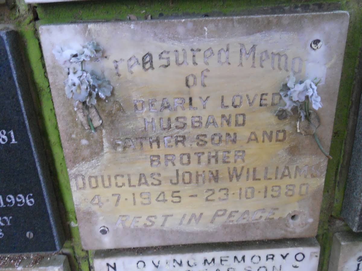 WILLIAMS Douglas John 1945-1980