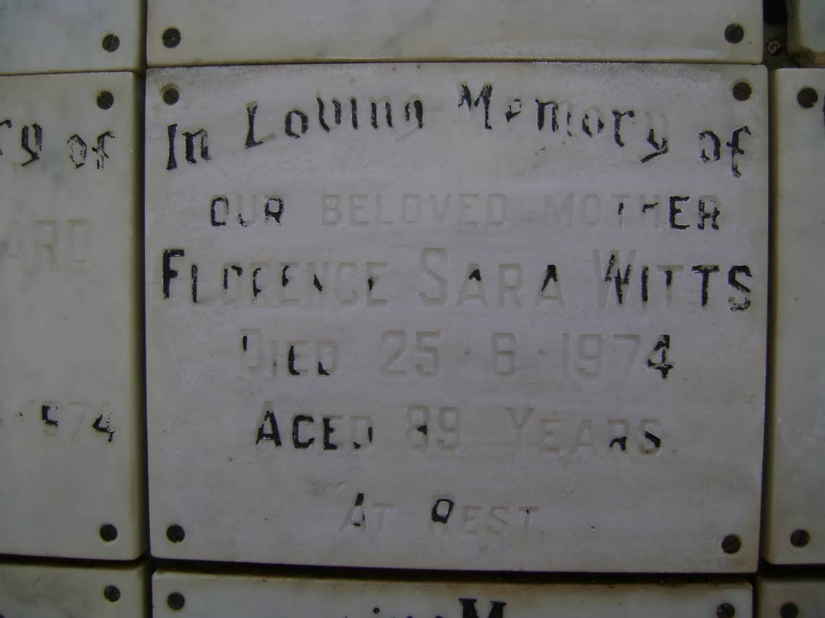 WITTS Florence Sara -1974
