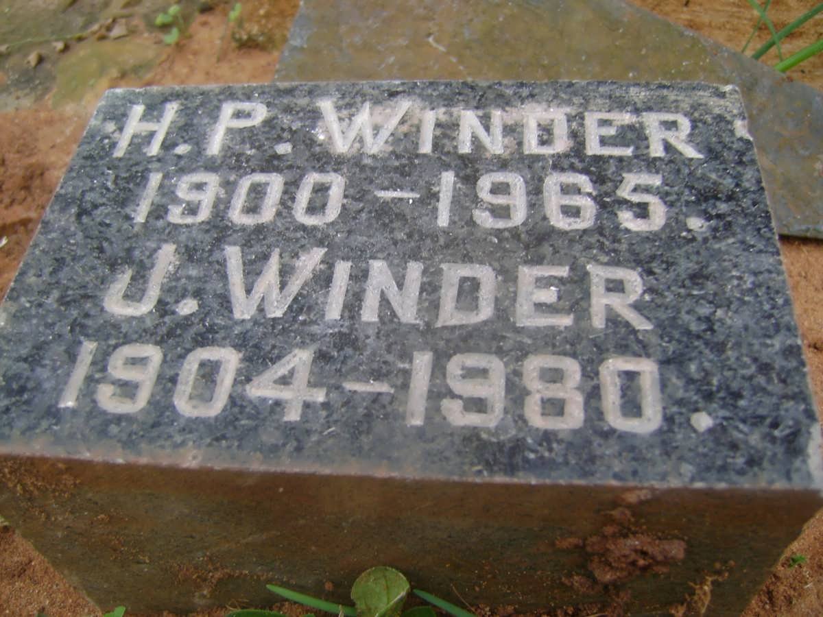 WINDER H.P. 1900-1965 &amp; J. 1904-1980