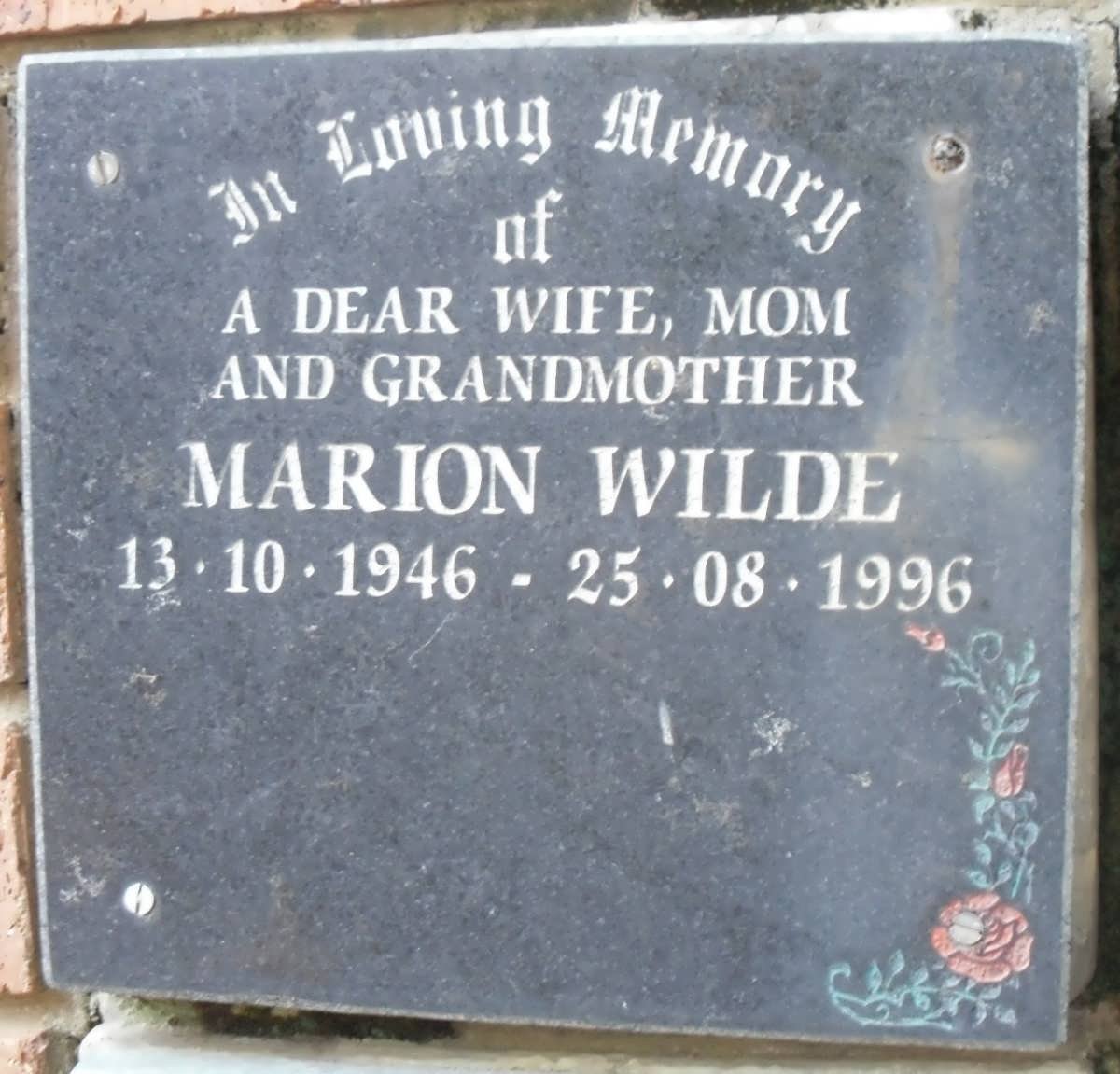 WILDE Marion 1946-1996