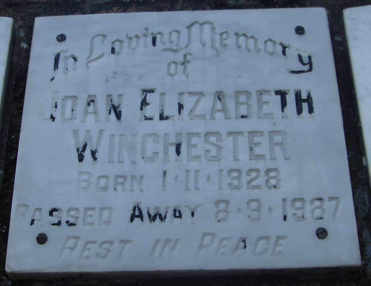 WINCHESTER Joan Elizabeth 1928-1987
