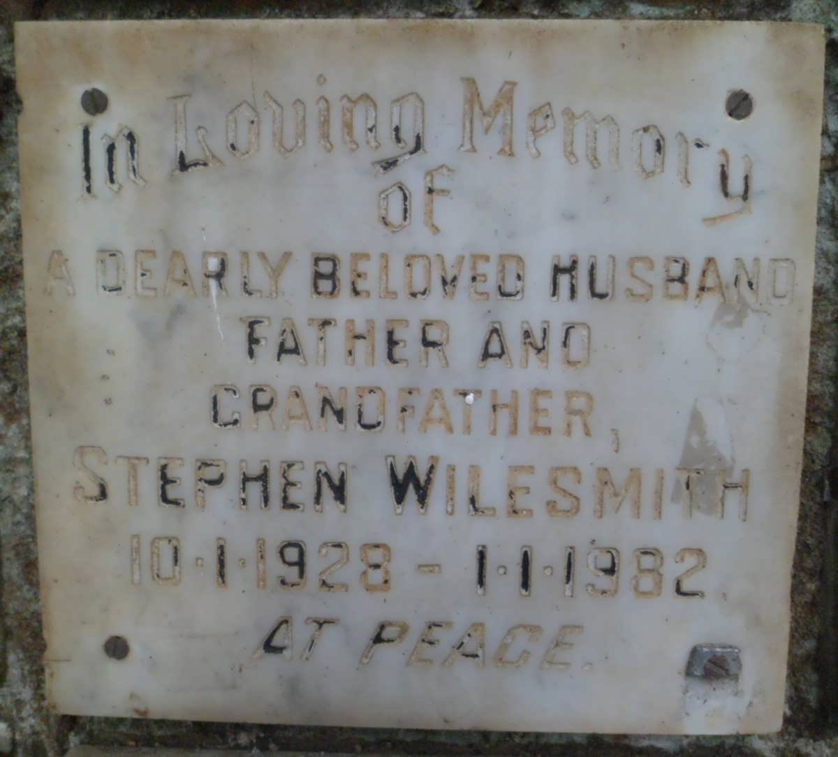 WILESMITH Stephen 1928-1982