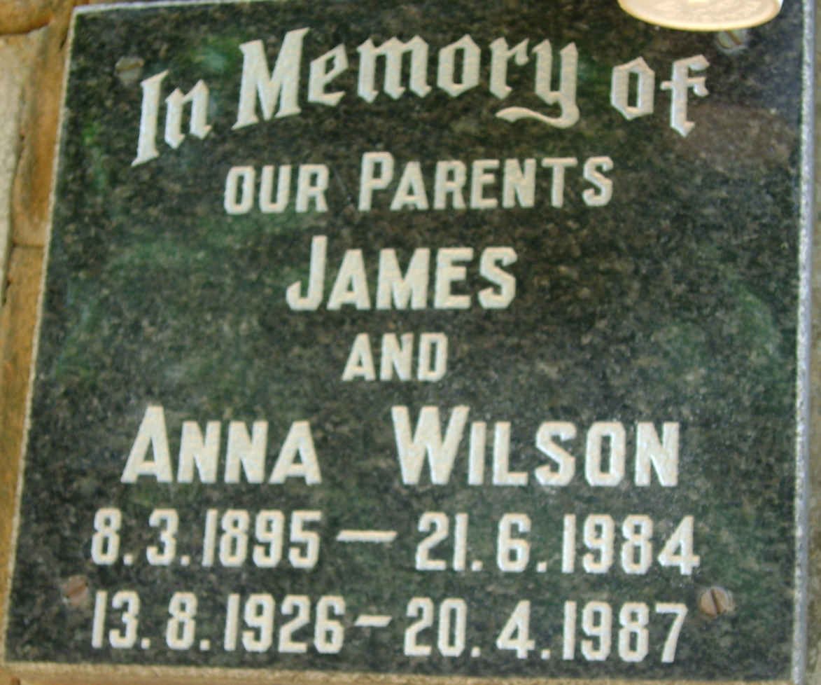 WILSON James 1895-1984 &amp; Anna 1926-1987