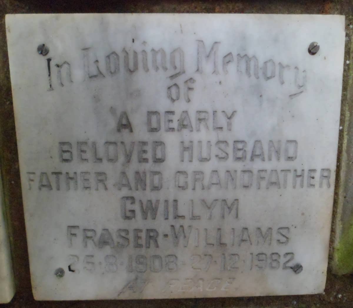 WILLIAMS Gwillym, Fraser 1908-1982