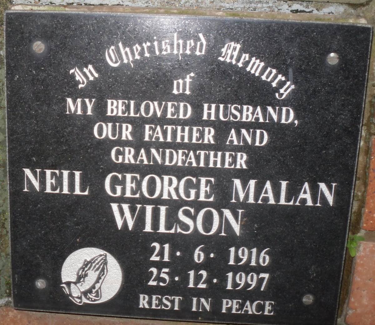 WILSON Neil George Malan 1916-1997