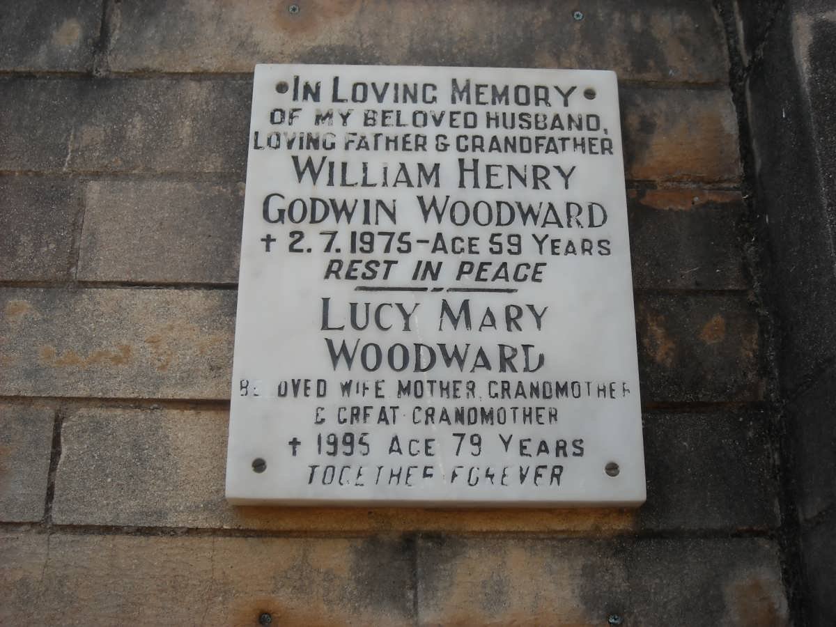 WOODWARD William Henry Godwin -1975 &amp; Lucy Mary -1995