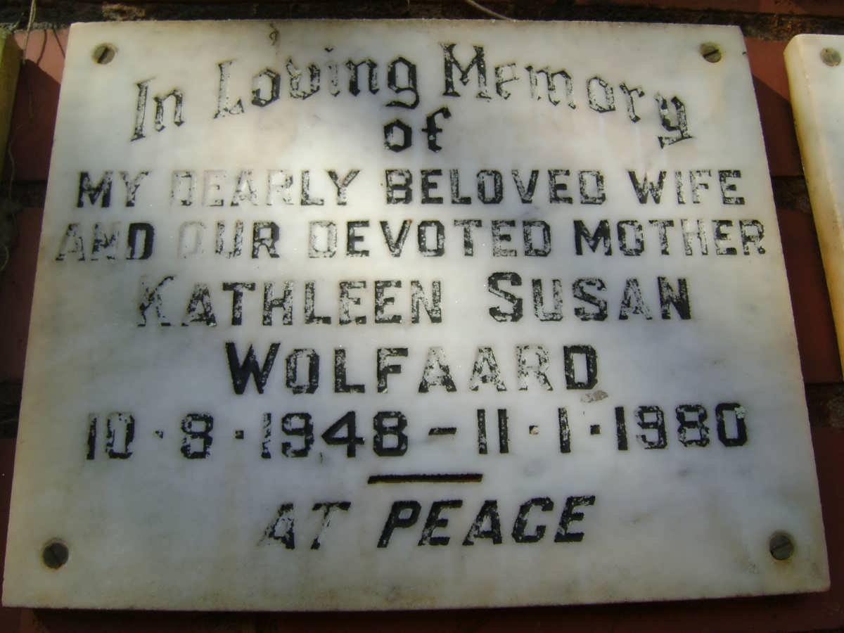 WOLFAARD Kathleen Susan 1948-1980