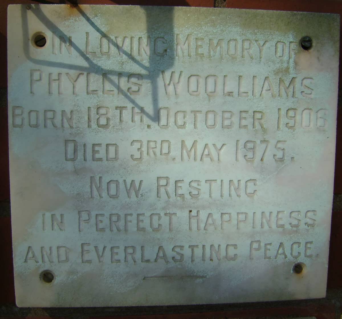 WOOLLIAMS Phyllis 1906-1975