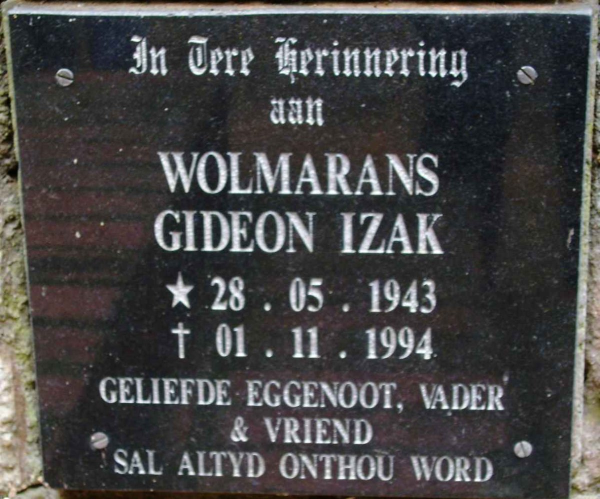 WOLMARANS Gideon Izak 1943-1994