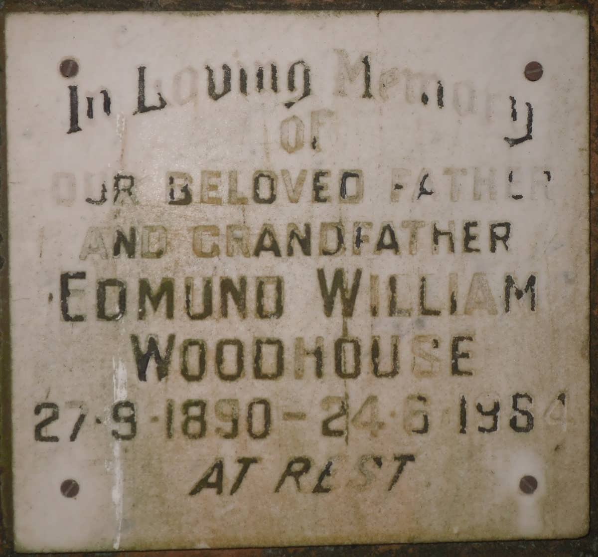 WOODHOUSE Edmund William 1890-1984