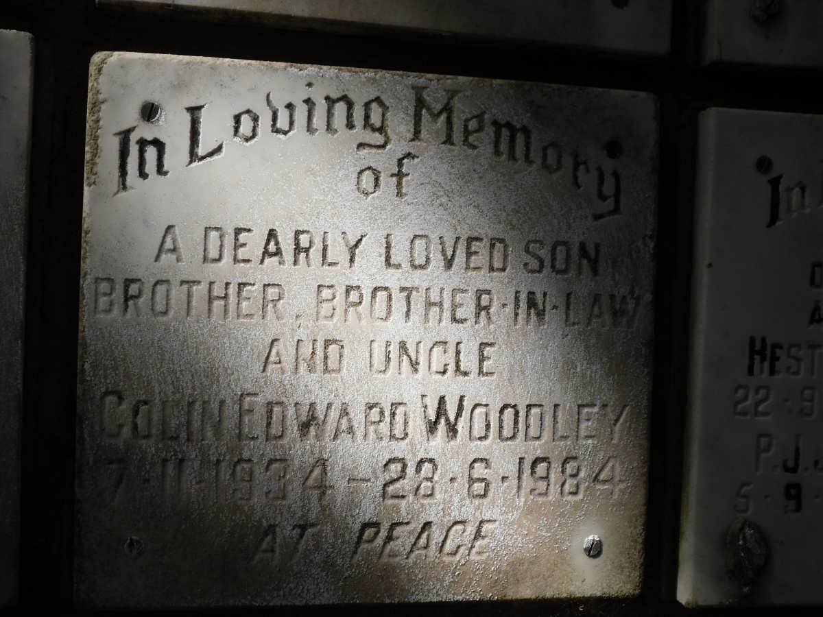 WOODLEY Colin Edward 1934-1984