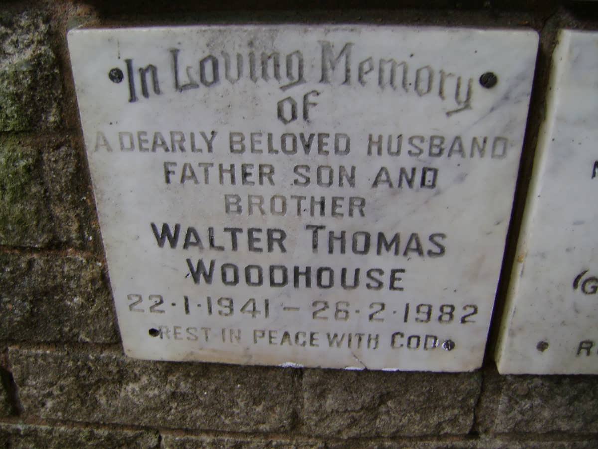 WOODHOUSE Walter Thomas 1941-1982